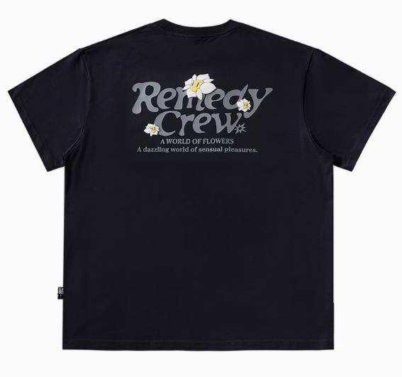 REMEDY Cartoon Floral Print Short-sleeve T-shirt