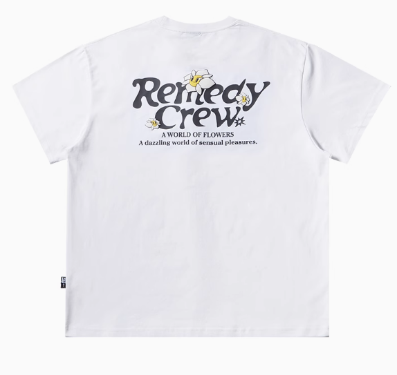 REMEDY Cartoon Floral Print Short-sleeve T-shirt
