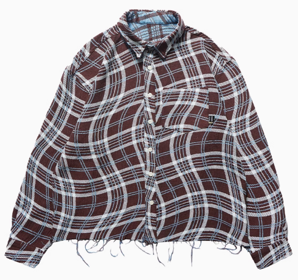 REMEDY Double-sided Plaid Pattern Long-sleeve Shirt