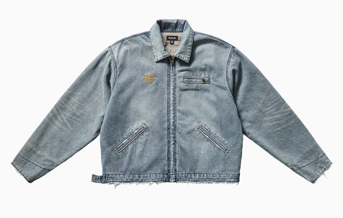 REMEDY Logo Embroidery Retro Denim Jacket