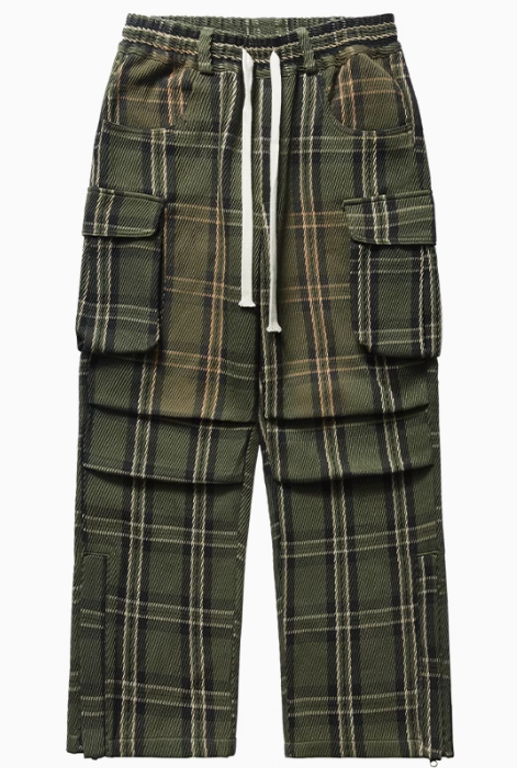 REMEDY Plaid Cargo Trousers