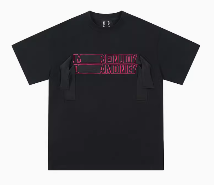 MEDM Webbing Embroidered Letter Short-sleeves T-shirt