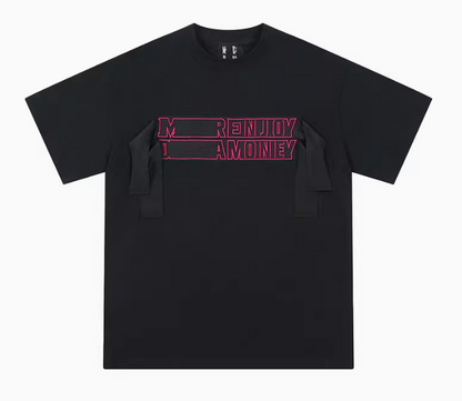 MEDM Webbing Embroidered Letter Short-sleeves T-shirt