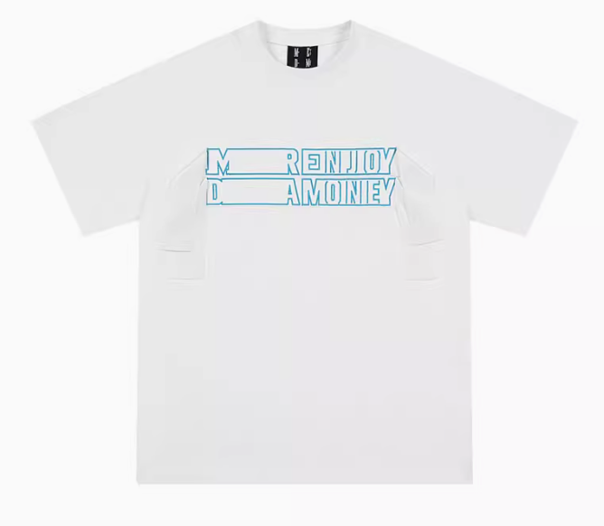 MEDM Webbing Embroidered Letter Short-sleeves T-shirt