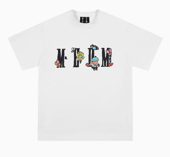 MEDMxNewmasus Butterfly Floral Print Short-sleeved T-shirt