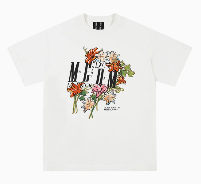 MEDM Twisted Floral Print Short-sleeved T-shirt