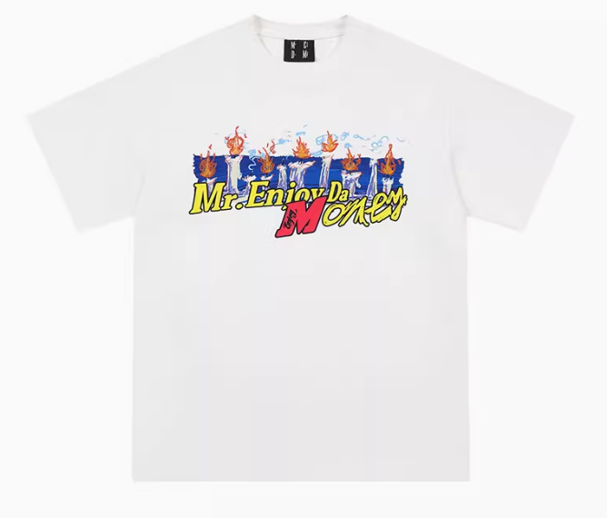 MEDM Candle Flame Embroidered Short-sleeved T-shirt