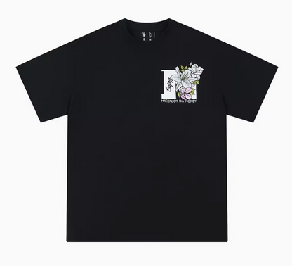 MEDM Flowers Blooming 3D Embroidered LOGO Short-sleeve T-shirt