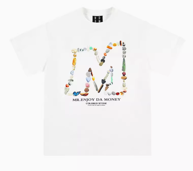 MEDM Colorful Stone M Print Short-sleeve T-Shirt