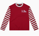 MEDM Contrast Collar Striped Long-sleeve T-Shirt