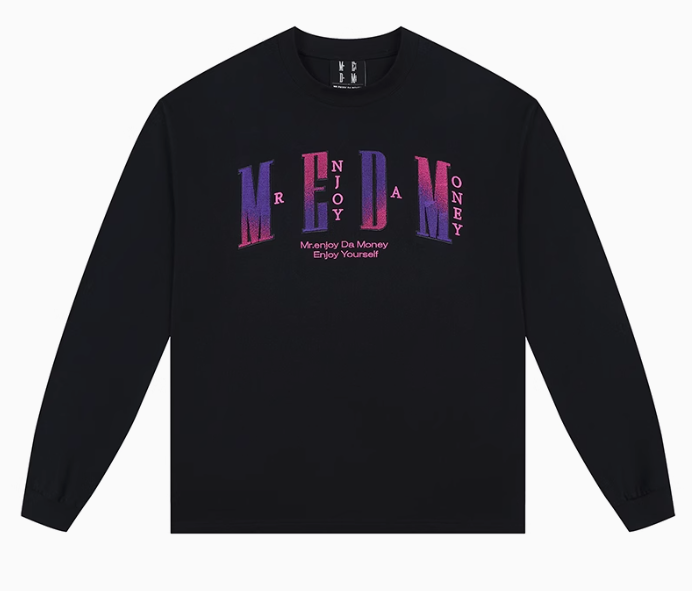 MEDM Toothbrush Embroidered Patch Long-sleeved T-shirt