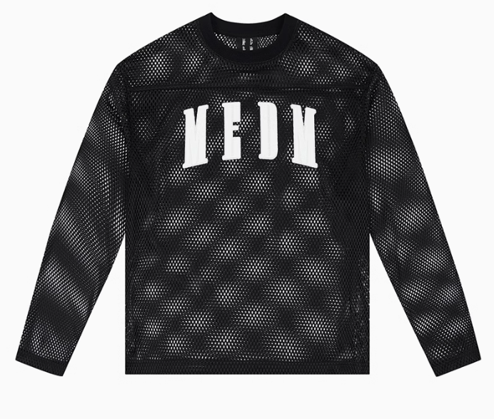 MEDM Logo Grid Hollow Design Long-sleeved T-shirt