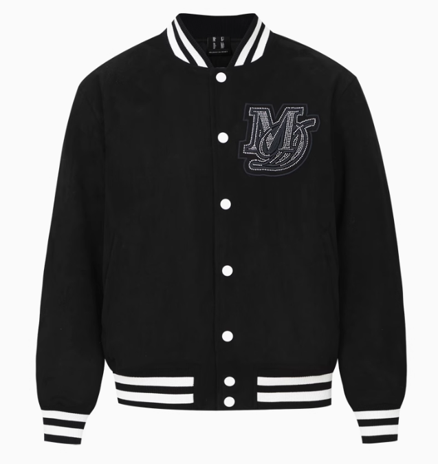 MEDM Suede Diamond-patterned Baseball Jacket