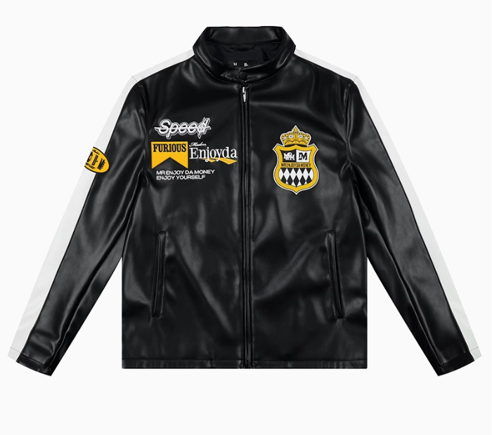 MEDM Retro Racing Leather Jacket
