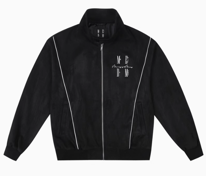 MEDM Stand Collar Suede Paneled Jacket
