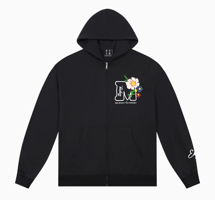 MEDM Chain Embroidered Flower Large M Zipper Hoodie