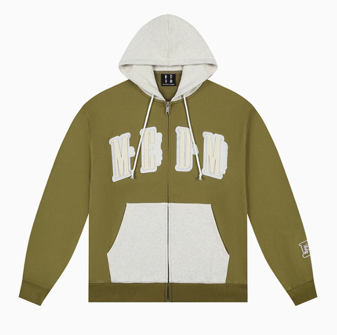 MEDM Colorblock Patch Zip-up Hoodie