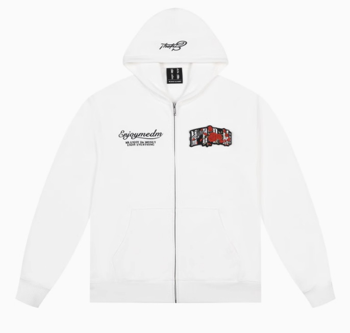 MEDM Floral Velcro Zipper Hoodie