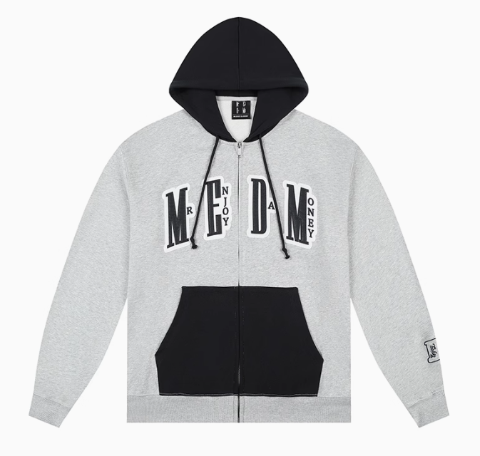 MEDM Colorblock Patch Zip-up Hoodie