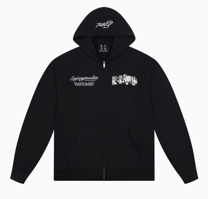 MEDM Floral Velcro Zipper Hoodie