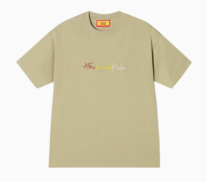 AFGK Cursive Logo Embroidered Short-sleeve T-shirt