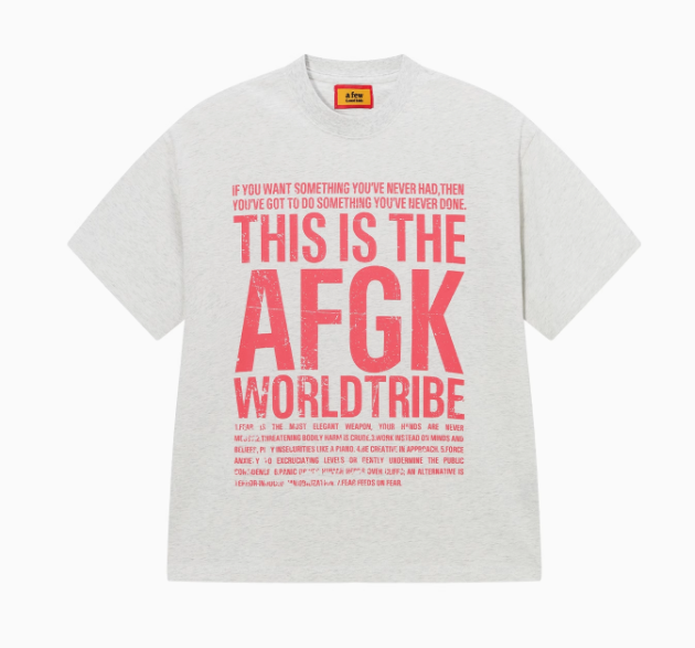 AFGK Mottled Distressed Printed Short-sleeved T-shirt