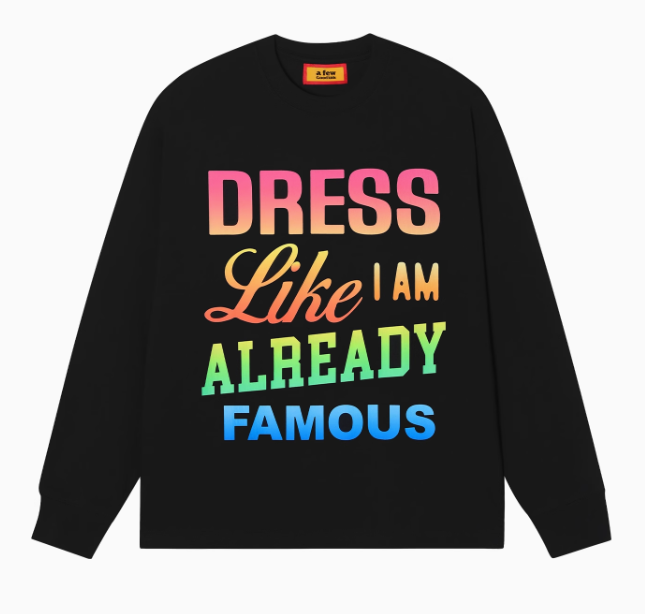 AFGK Color Gradient Slogan Long-sleeve T-Shirt