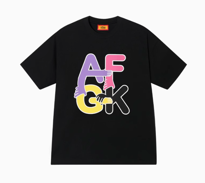 AFGK Holding Hands Fun Printed Short-sleeved T-shirt