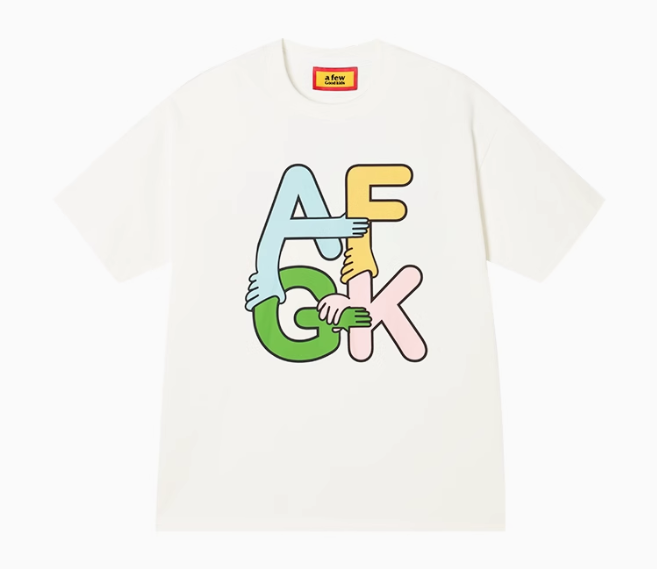 AFGK Holding Hands Fun Printed Short-sleeved T-shirt