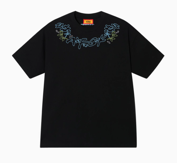 AFGK Floral Necklace Embroidered Short-sleeve T-Shirt
