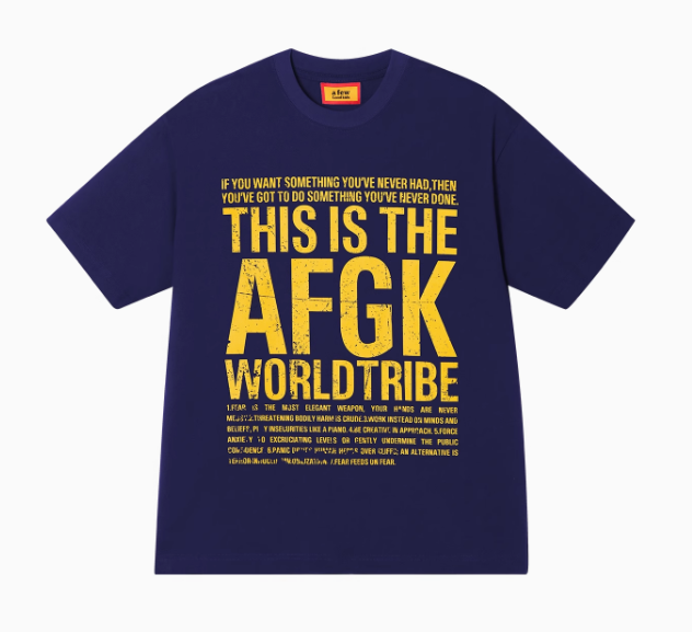 AFGK Mottled Distressed Printed Short-sleeved T-shirt