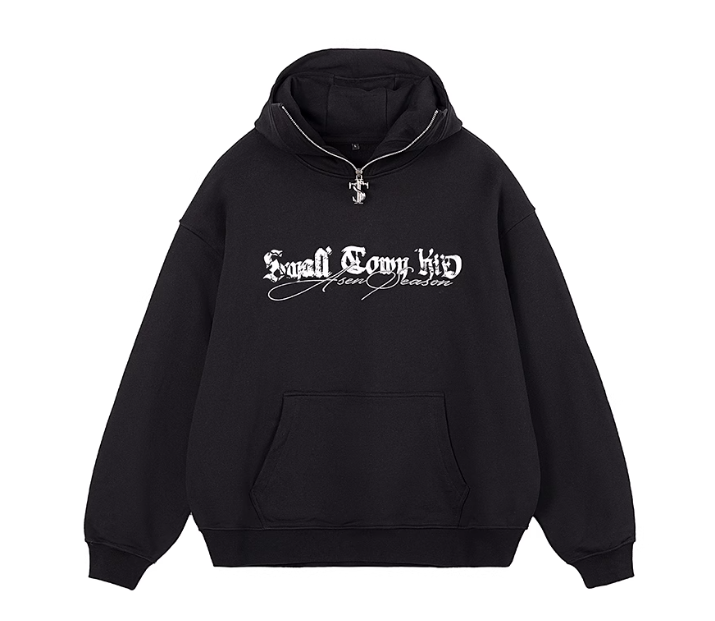 STK Hip-Hop Street Style Zipper Embroidered Hoodie