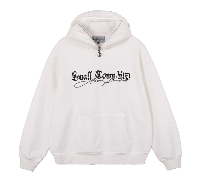 STK Hip-Hop Street Style Zipper Embroidered Hoodie