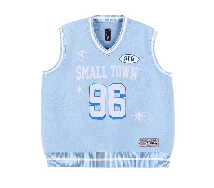 STK 96 Number Embroidered V-Neck Knit Vest