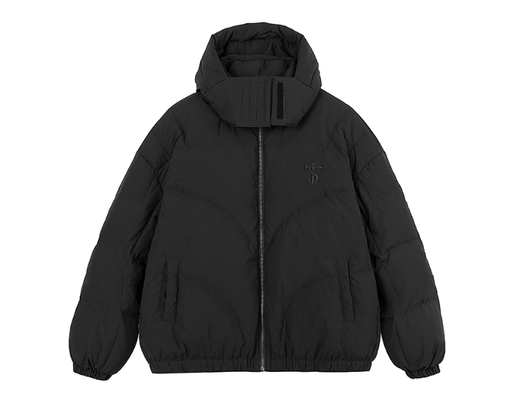 STK Vintage Quilted Embroidered Hooded Down Jacket