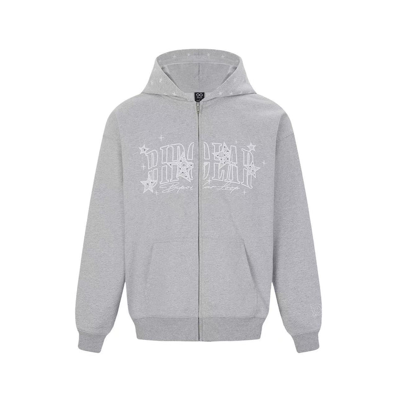 BIPOLAR Star Hooded Cardigan Sweatshirt