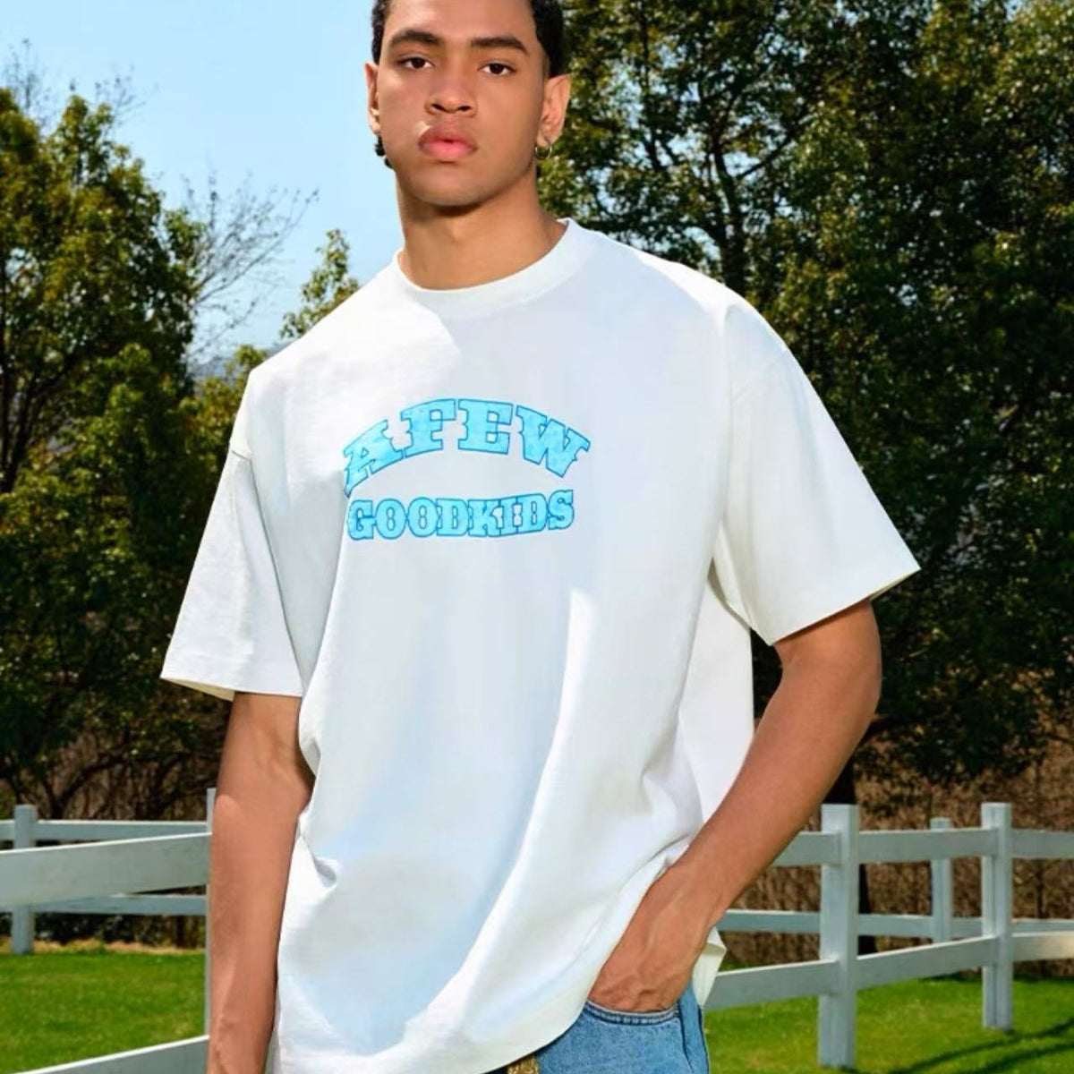 AFGK Flocked Short-sleeve T-shirt