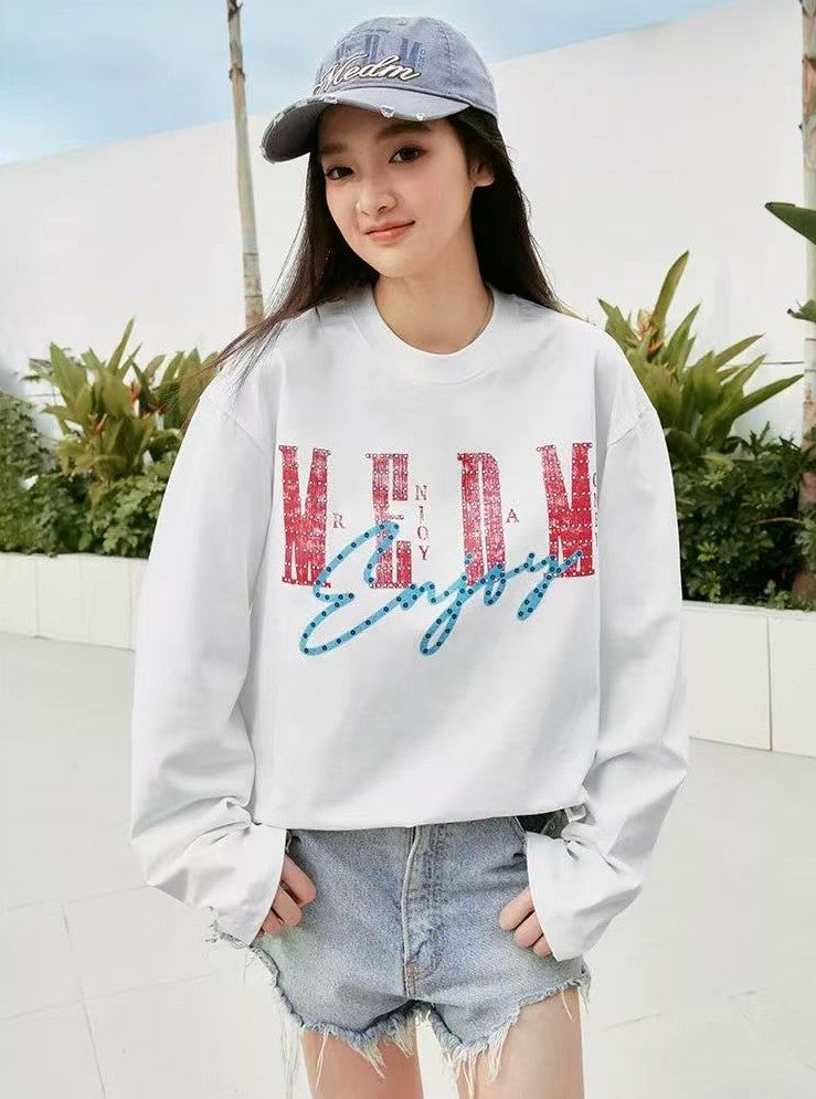 MEDM Washed Cropped Long-sleeve T-Shirt