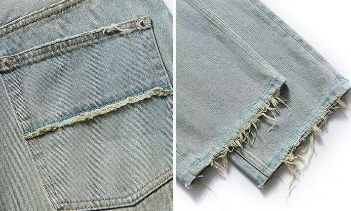 REMEDY Retro Washed Frayed Jeans
