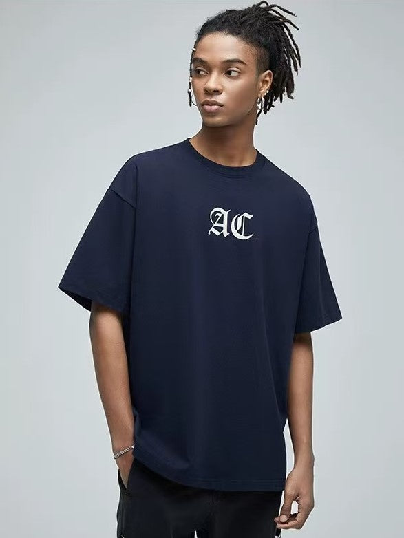 ACHOCK Multicolor Basic Logo Letter Print Short-sleeves T-shirts
