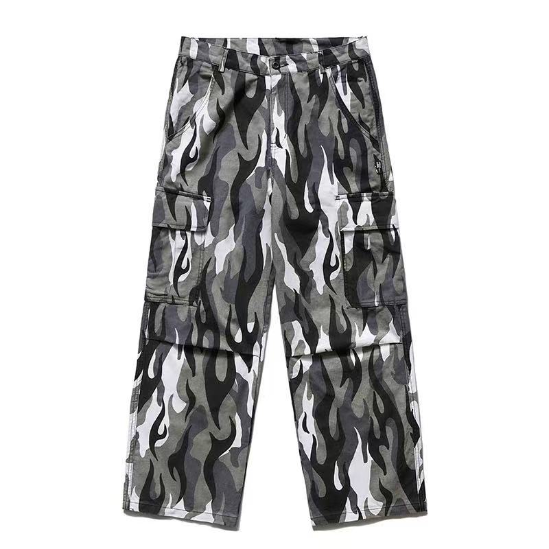 REMEDY Frayed Flame Camouflage Cargo Long Pants