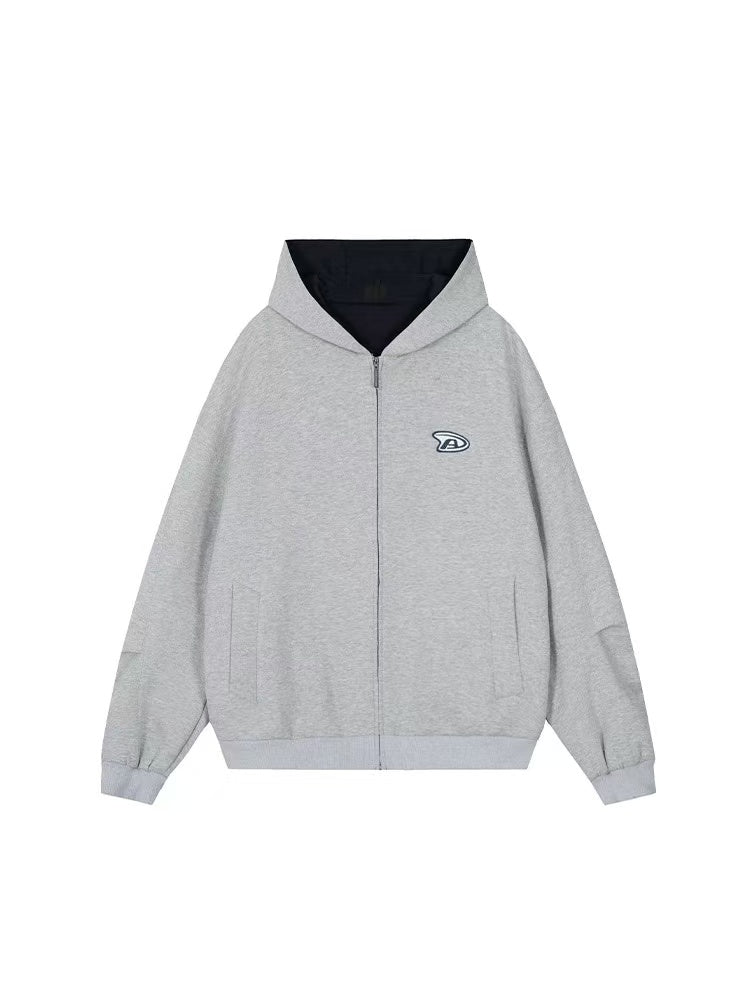 ACHOCK Logo Print Two-tone Hooded Sweatshirt