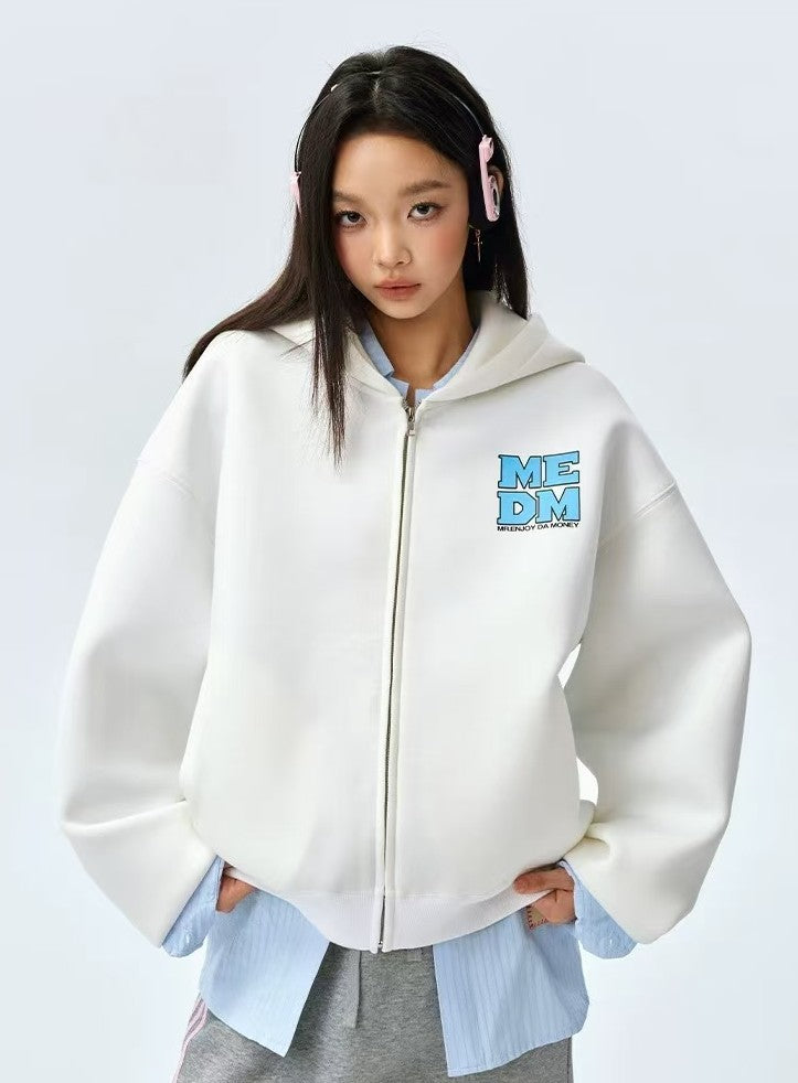 MEDM Four-letter Logo Air Layer Zipper Sweatshirt