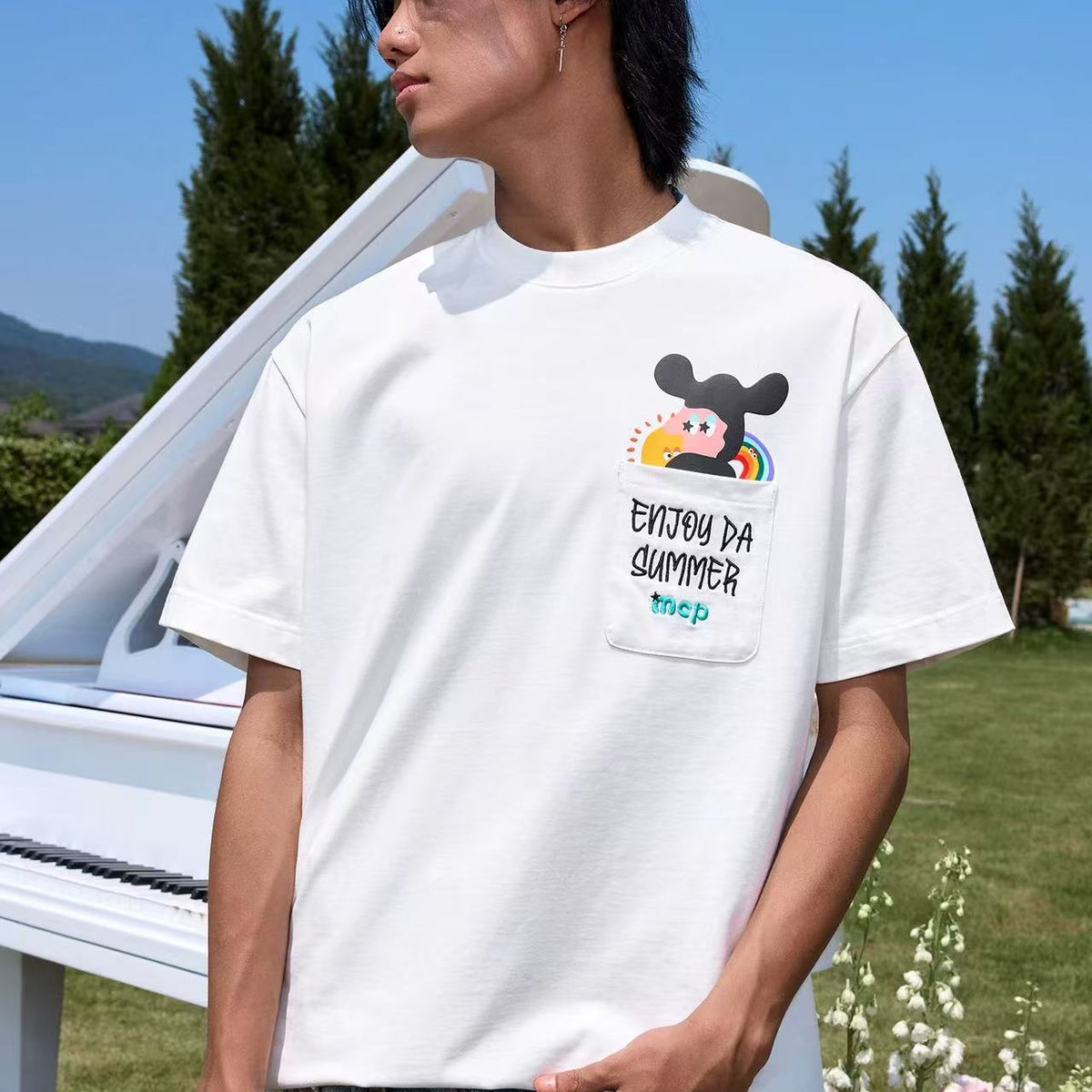 MEDM Cartoon Pocket Short-sleeve T-shirt