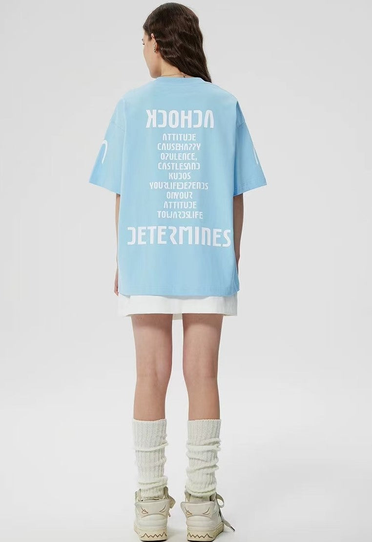 ACHOCK Street Wear Simple Basic Printed T-shirt