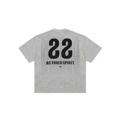 ACHOCK Screen Stripe Print Design Round Neck T-shirt