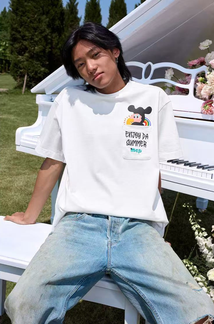 MEDM Cartoon Pocket Short-sleeve T-shirt