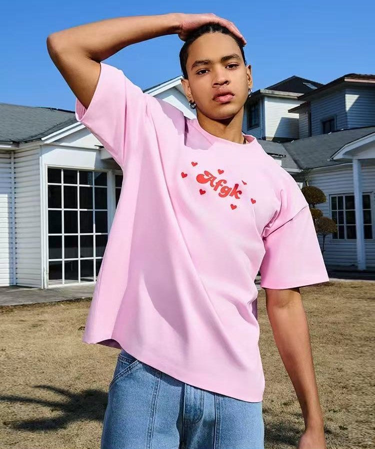 AFGK  Hearts Scattered Short Sleeve T-Shirt