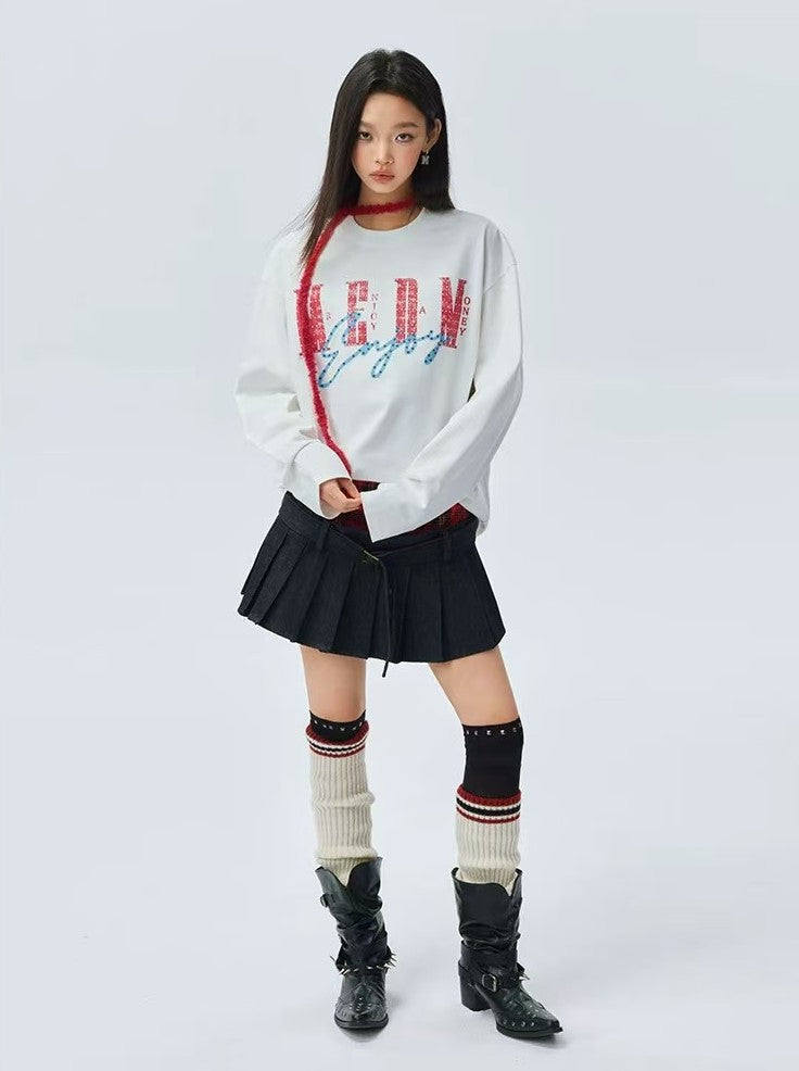 MEDM Washed Cropped Long-sleeve T-Shirt