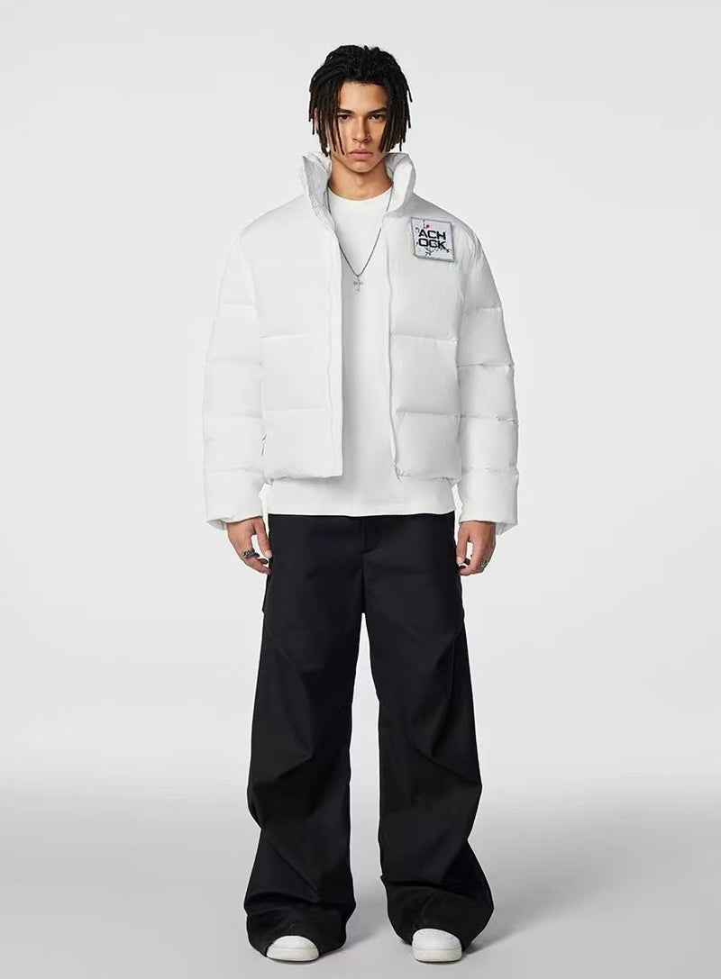 ACHOCK Waffle Logo Designed Velcro Warm Cotton Coat